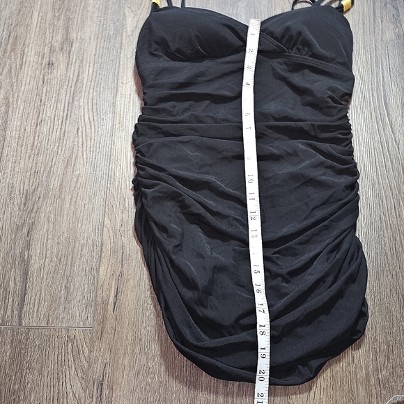 NWOT Lauren Ralph Lauren The Bel Air Rucjed Swimsuit Sz 8 Black - Picture 11 of 14